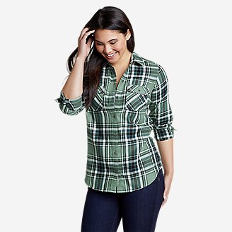 Women's Firelight Flannel Shirt in Green