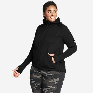 Women's High Route Grid Fleece Full-Zip Jacket in Black