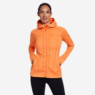 Women's High Route Grid Fleece Full-Zip Jacket in Orange