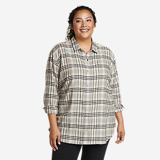 Women's Fremont Flannel Snap-Front Tunic in Gray