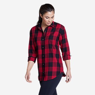 Women's Fremont Flannel Snap-Front Tunic in Red